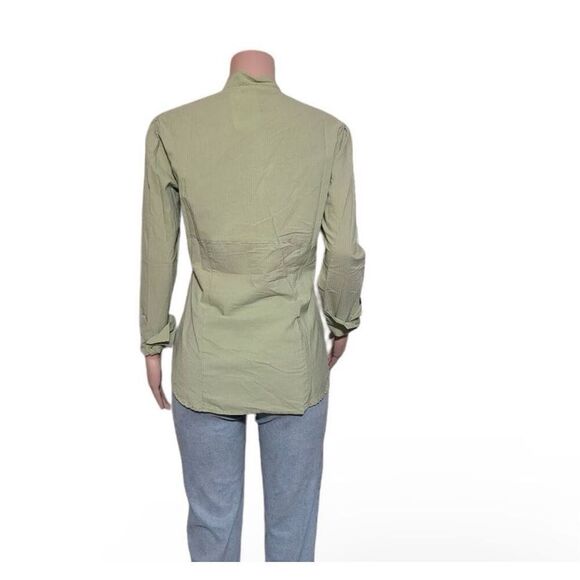 Pulp womens long sleeve lettuce mandarin collar button front shirt M - Picture 4 of 6